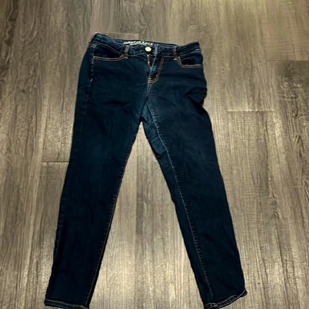 American Eagle stretch jeggings denim jeans 10R women’s dark wash